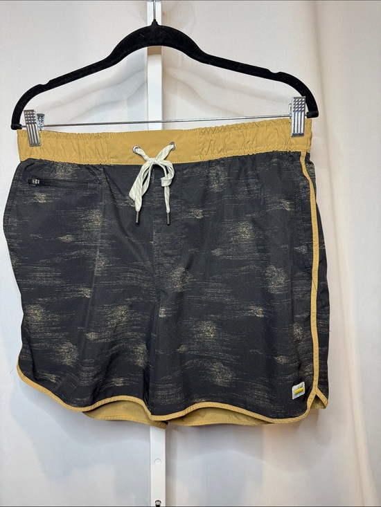 Vuori Other - Vuori Black Shorts with Mustard Waistband and White Drawstring